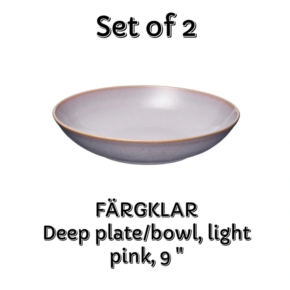 Light Pink Deep Plate/Bowl Set